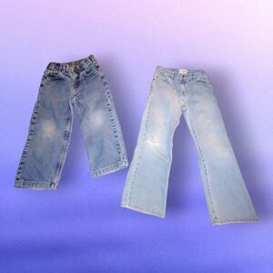 2 Pair Lot Of Girls Size 6 Jeans 1989 Place Old Navy Adjustable Waist